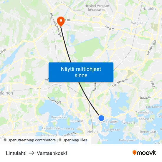 Lintulahti to Vantaankoski map