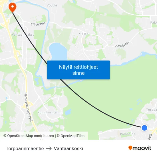 Torpparinmäentie to Vantaankoski map