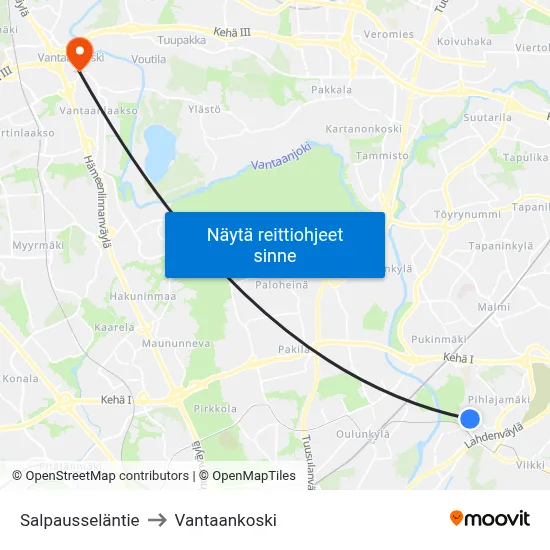 Salpausseläntie to Vantaankoski map