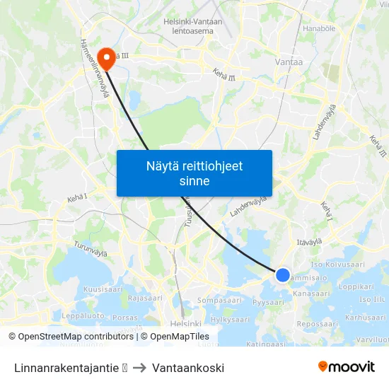 Linnanrakentajantie 🏢 to Vantaankoski map