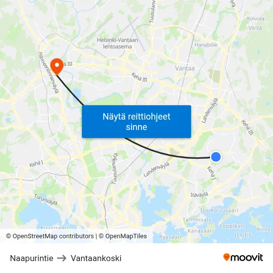 Naapurintie to Vantaankoski map
