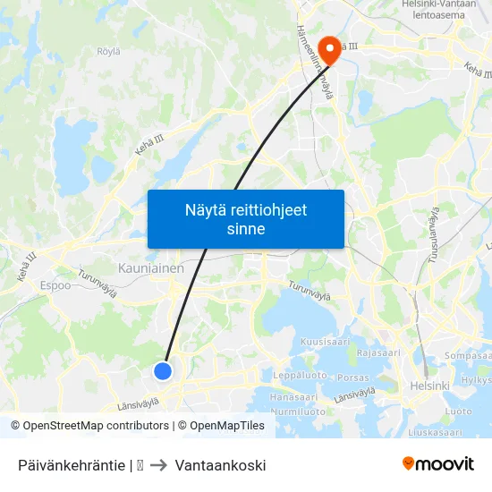 Päivänkehräntie | 🏫 to Vantaankoski map