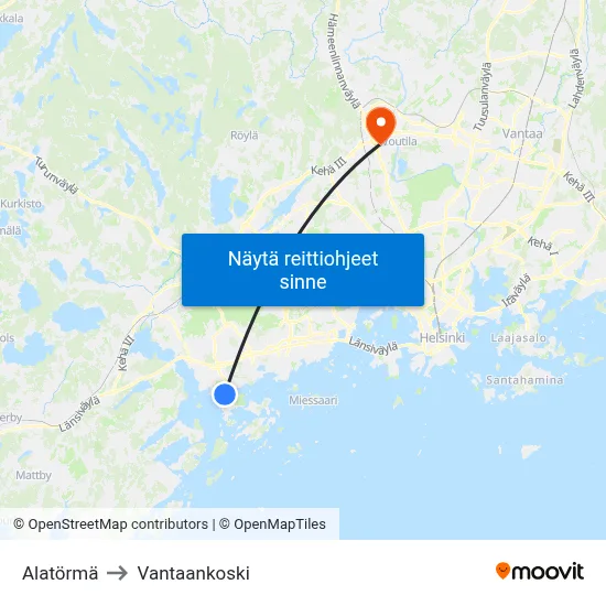 Alatörmä to Vantaankoski map