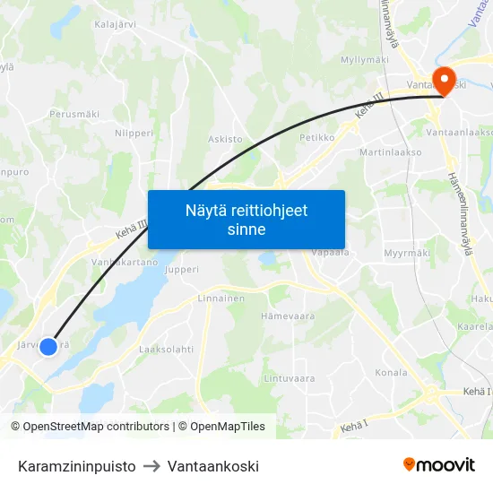 Karamzininpuisto to Vantaankoski map