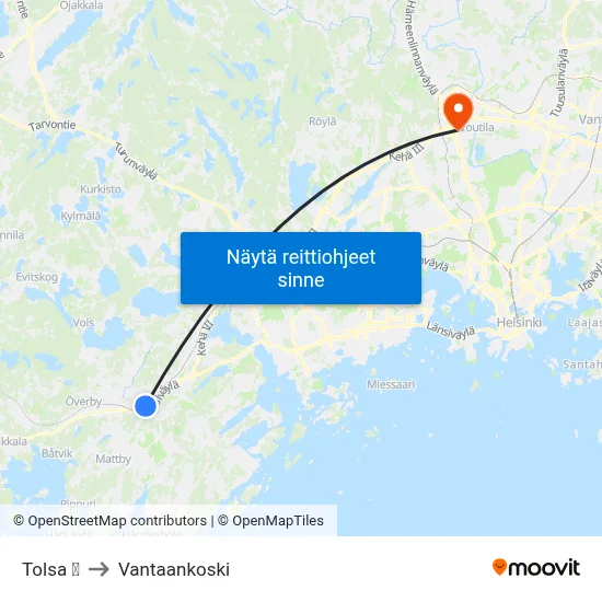 Tolsa 🚆 to Vantaankoski map