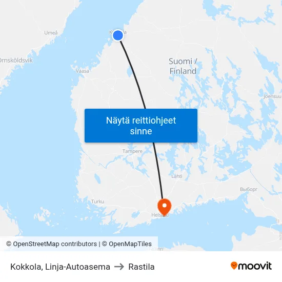 Kokkola, Linja-Autoasema to Rastila map