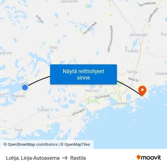 Lohja, Linja-Autoasema to Rastila map