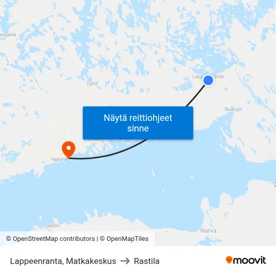 Lappeenranta, Matkakeskus to Rastila map