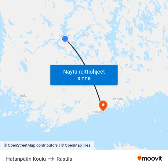 Hatanpään Koulu to Rastila map