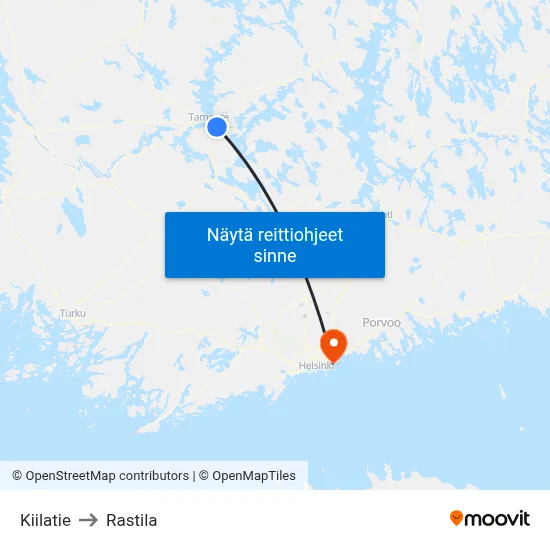 Kiilatie to Rastila map