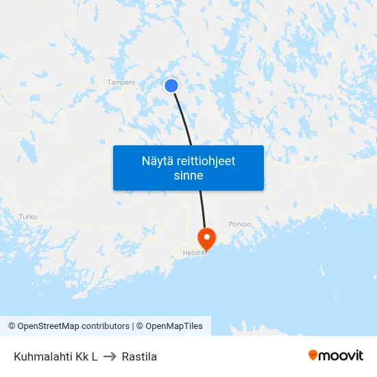 Kuhmalahti Kk L to Rastila map