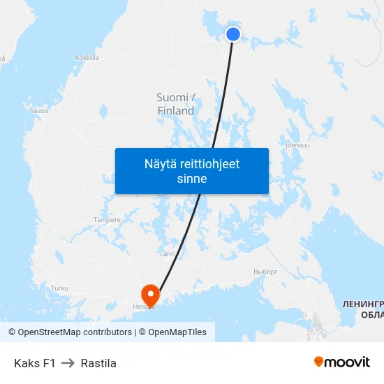 Kaks F1 to Rastila map