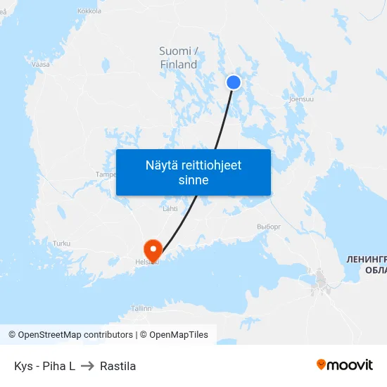 Kys - Piha L to Rastila map