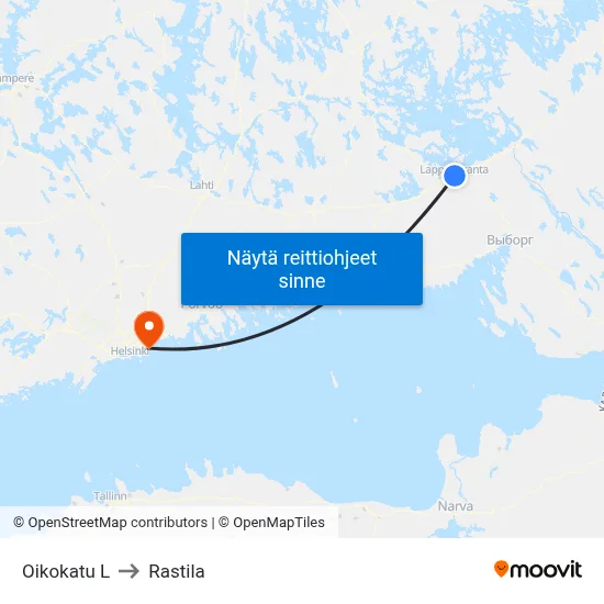 Oikokatu L to Rastila map