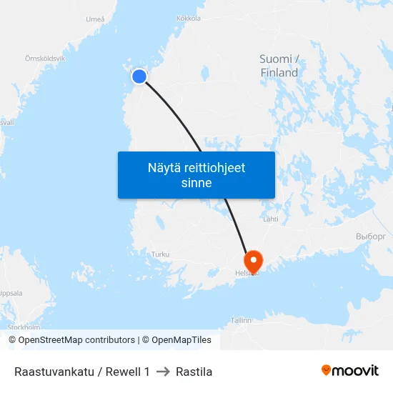 Raastuvankatu / Rewell 1 to Rastila map