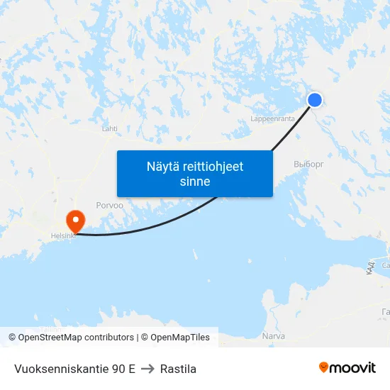 Vuoksenniskantie 90 E to Rastila map