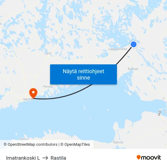 Imatrankoski L to Rastila map