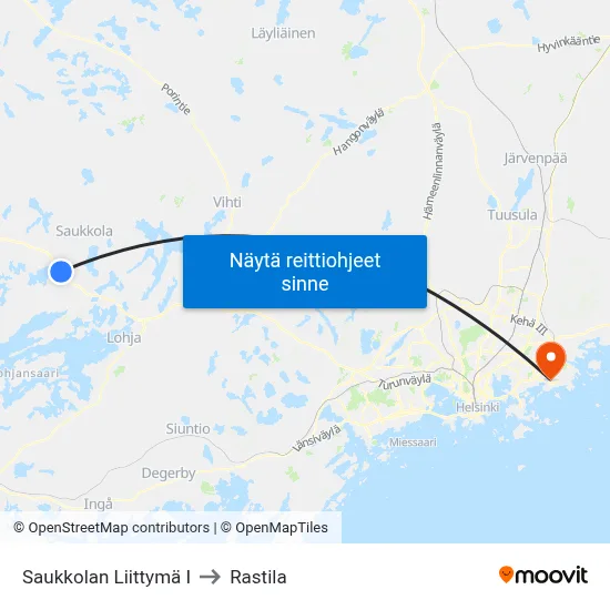 Saukkolan Liittymä I to Rastila map