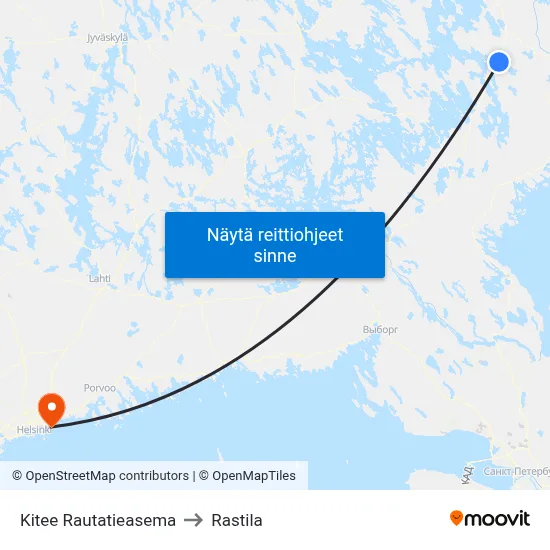 Kitee Rautatieasema to Rastila map