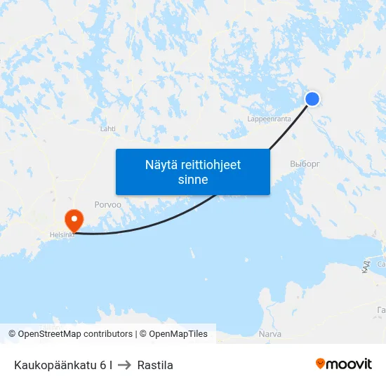 Kaukopäänkatu 6 I to Rastila map