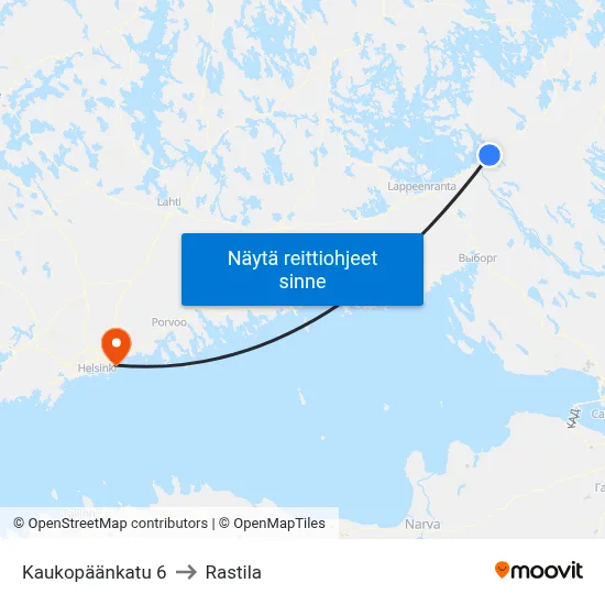 Kaukopäänkatu 6 to Rastila map