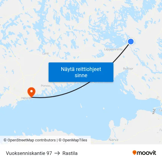 Vuoksenniskantie 97 to Rastila map