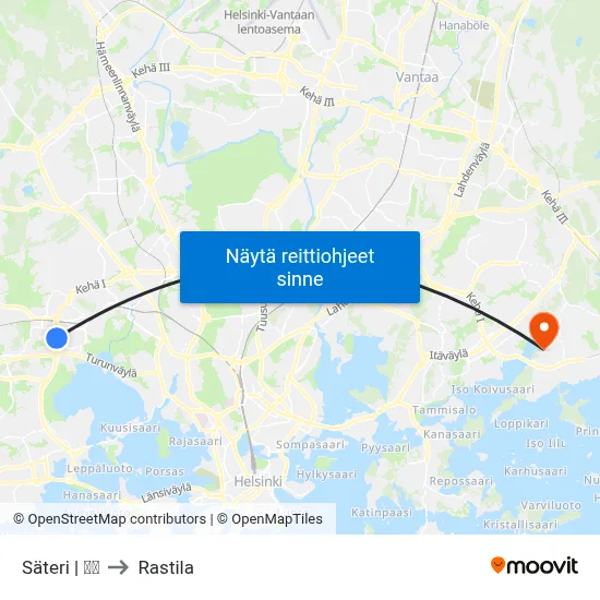 Säteri | 🏢🌳 to Rastila map