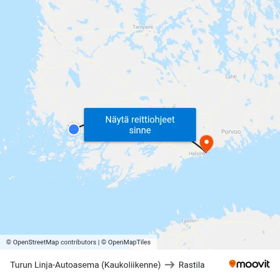 Turun Linja-Autoasema (Kaukoliikenne) to Rastila map