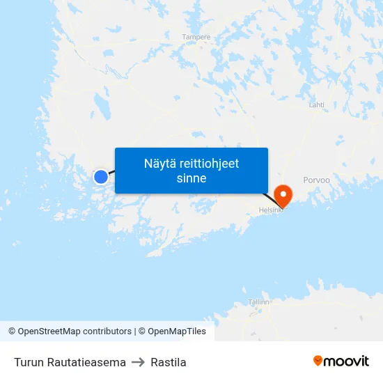 Turun Rautatieasema to Rastila map