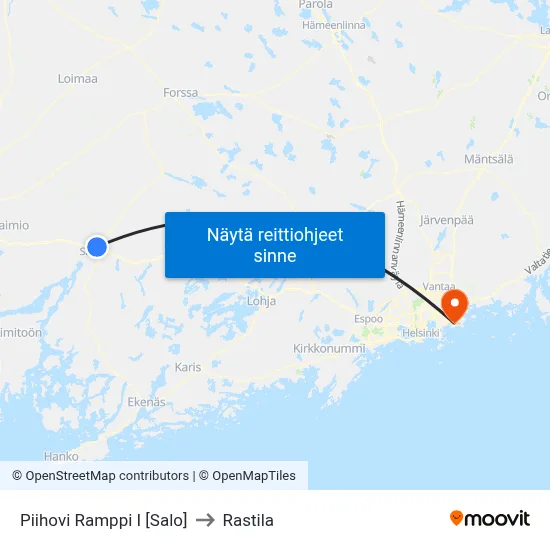 Piihovi Ramppi I [Salo] to Rastila map