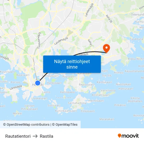 Rautatientori to Rastila map