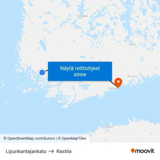 Lipunkantajankatu to Rastila map