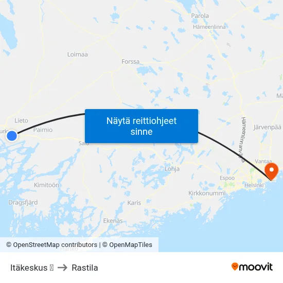 Itäkeskus 🛍️ to Rastila map
