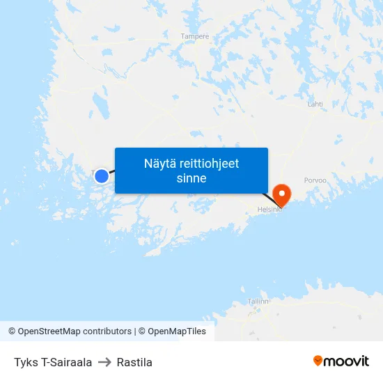 Tyks T-Sairaala | 🏥 to Rastila map