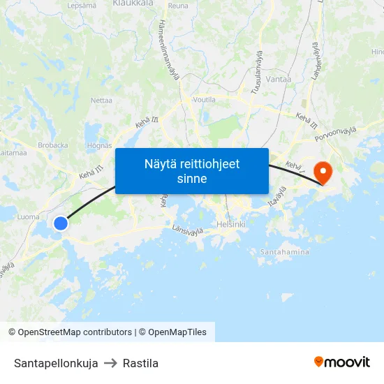 Santapellonkuja to Rastila map