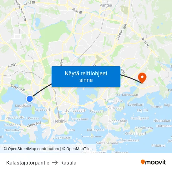 Kalastajatorpantie to Rastila map