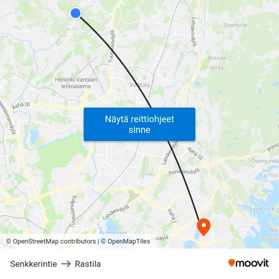 Senkkerintie to Rastila map