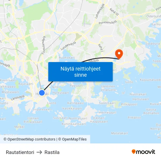 Rautatientori to Rastila map