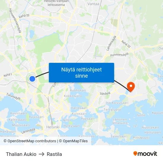 Thalian Aukio to Rastila map