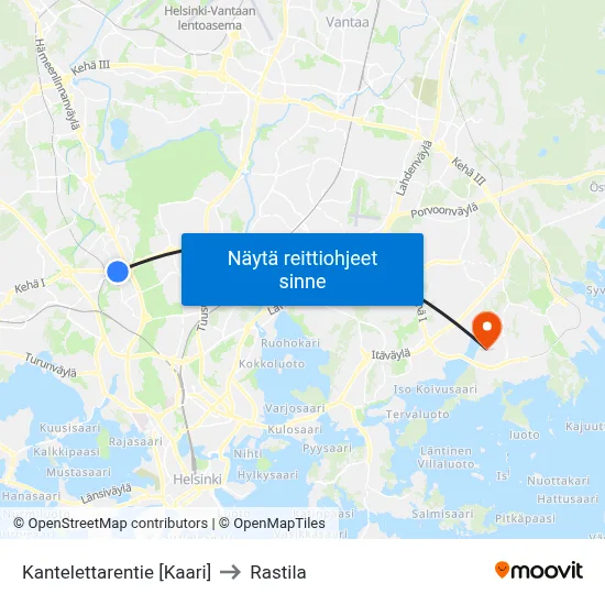 Kantelettarentie [Kaari] to Rastila map
