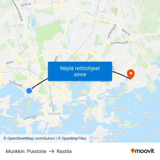 Munkkin. Puistotie to Rastila map