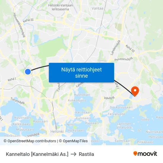 Kanneltalo [Kannelmäki As.] to Rastila map