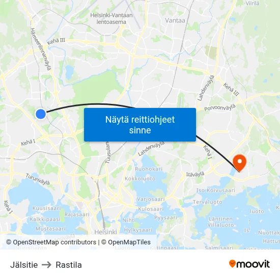 Jälsitie to Rastila map