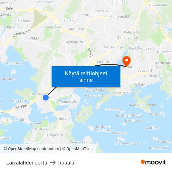 Laivalahdenportti to Rastila map