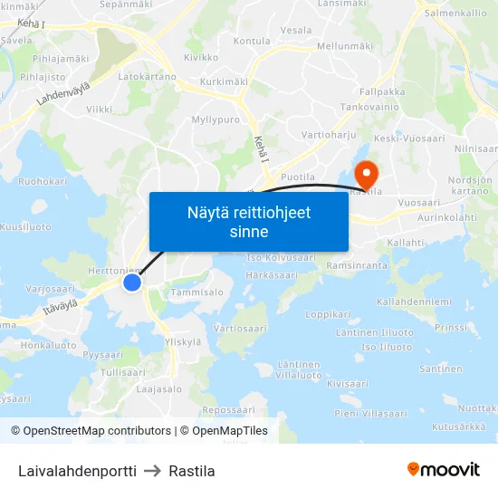Laivalahdenportti to Rastila map