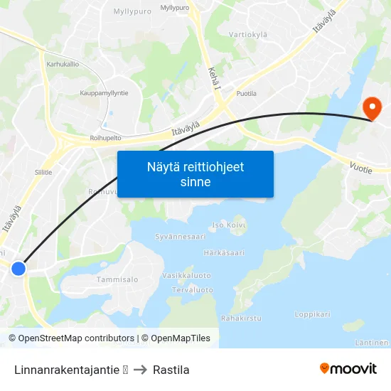 Linnanrakentajantie 🏢 to Rastila map
