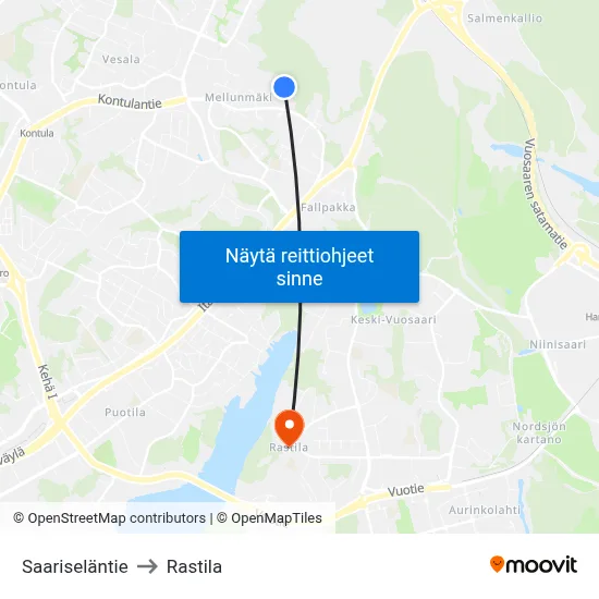 Saariseläntie to Rastila map