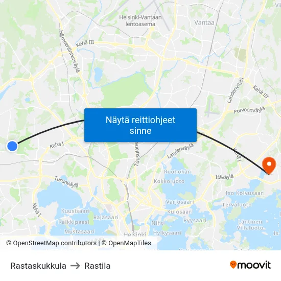 Rastaskukkula to Rastila map