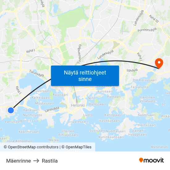 Mäenrinne to Rastila map