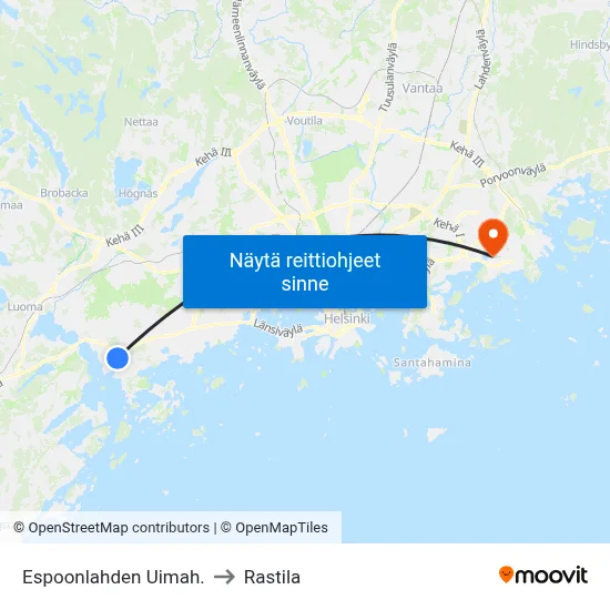 Espoonlahden Uimah. to Rastila map